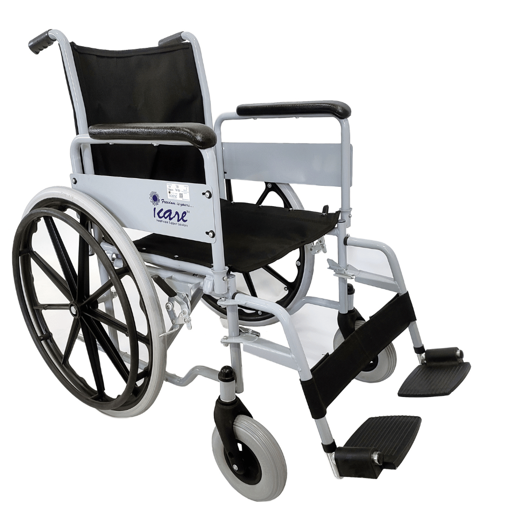 FOLDING WHELCHAIR SWING AWAY HANDREST & REMOVABLE LEG REST