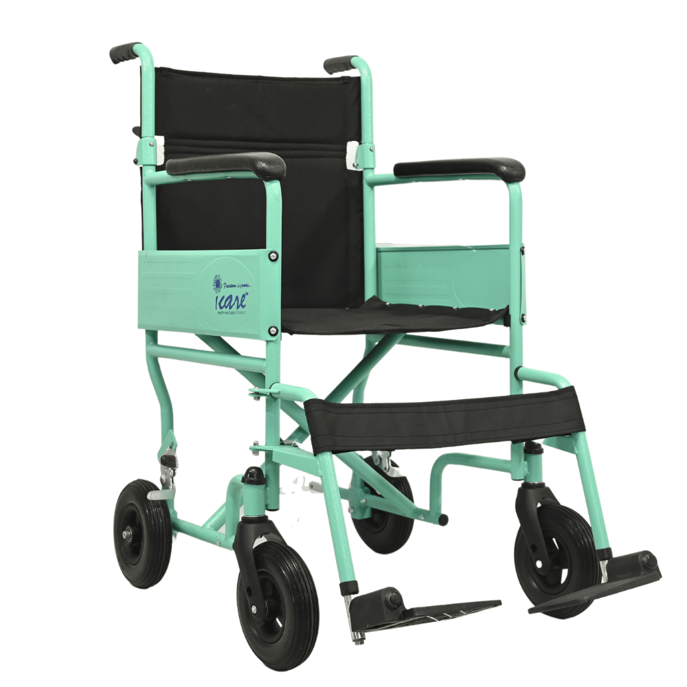 FOLDING ATTENDANT TRANSPORT WHELCHAIR